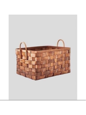 18"x10" Decorative Pond Cypress Basket with Handles Brown Threshold Studio McGee